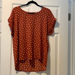 Orange Polka Dot Blouse